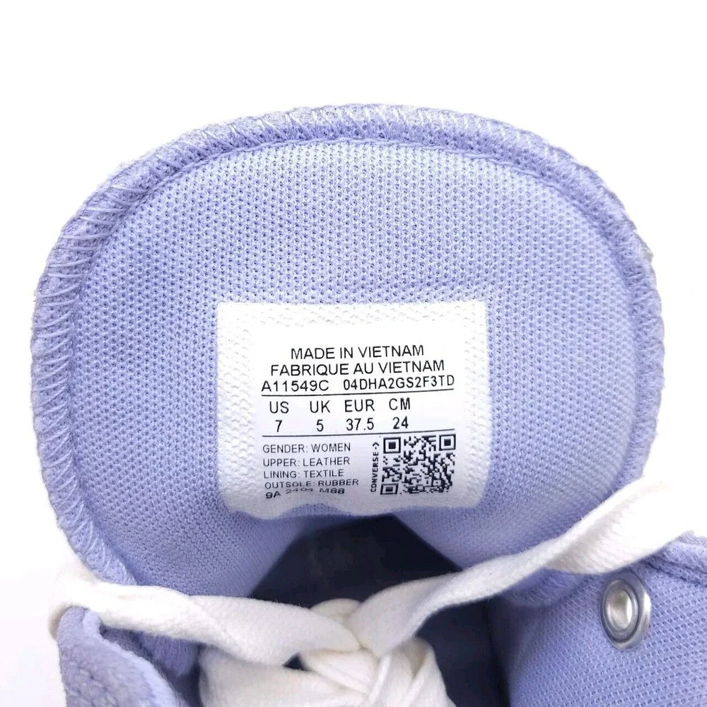 Chuck Taylor Womens 7 All Star Lift Hi Platform Suede Shimmer Shoe Lilac Sneaker